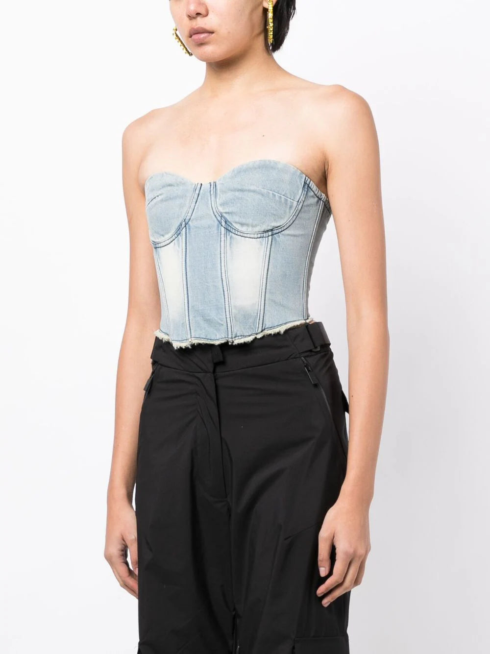 Strapless Denim Corset