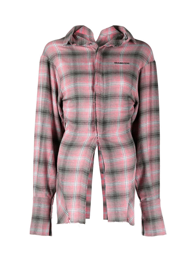 2-ways Checked Twist-detail Shirt