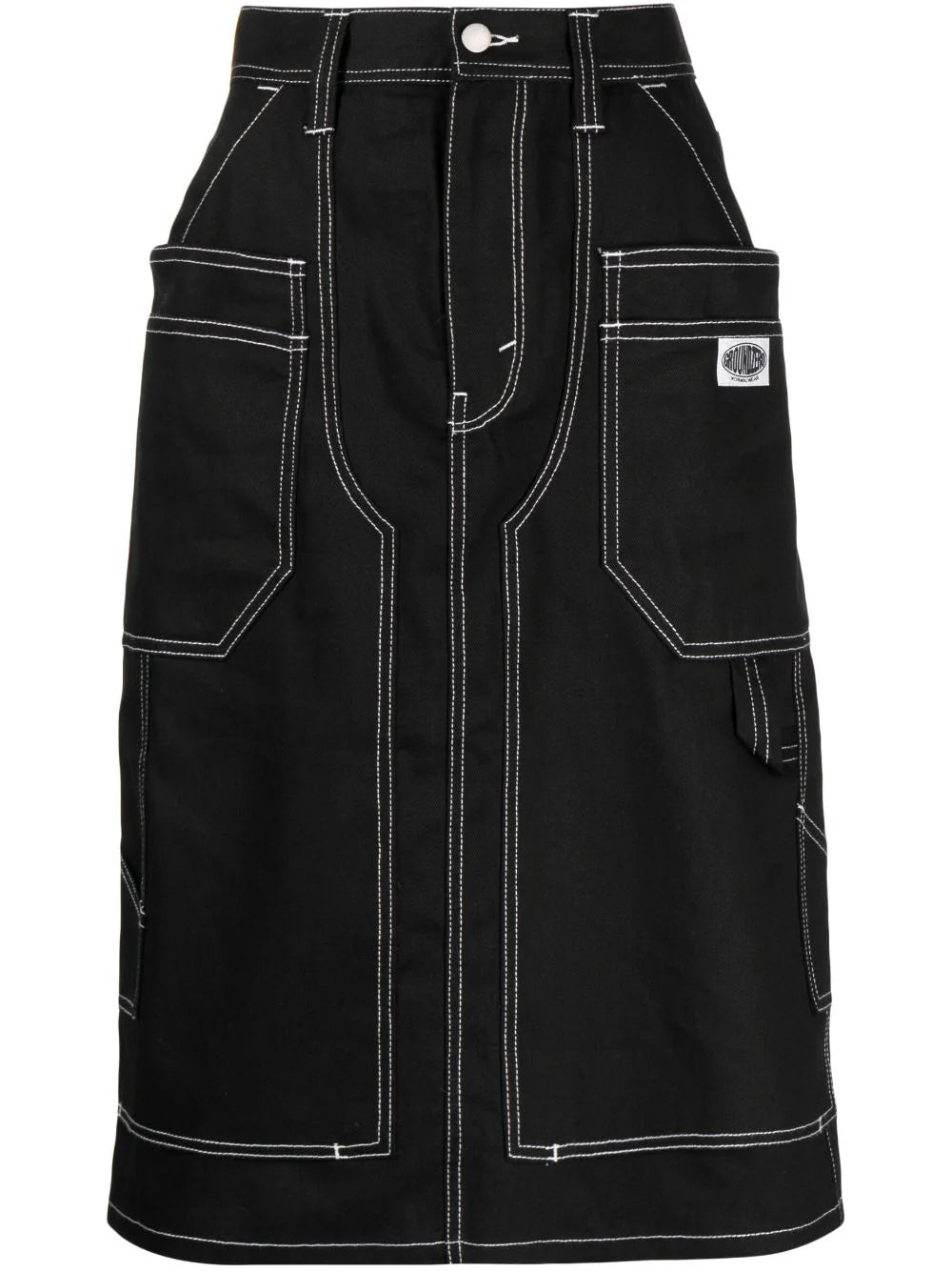 Panelled Denim Midi Skirt