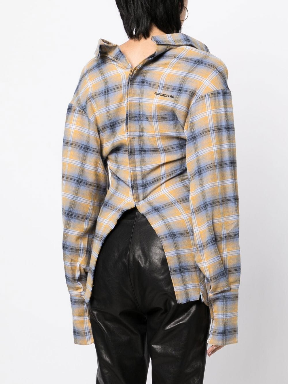 2 way check-print Long-sleeve Shirt