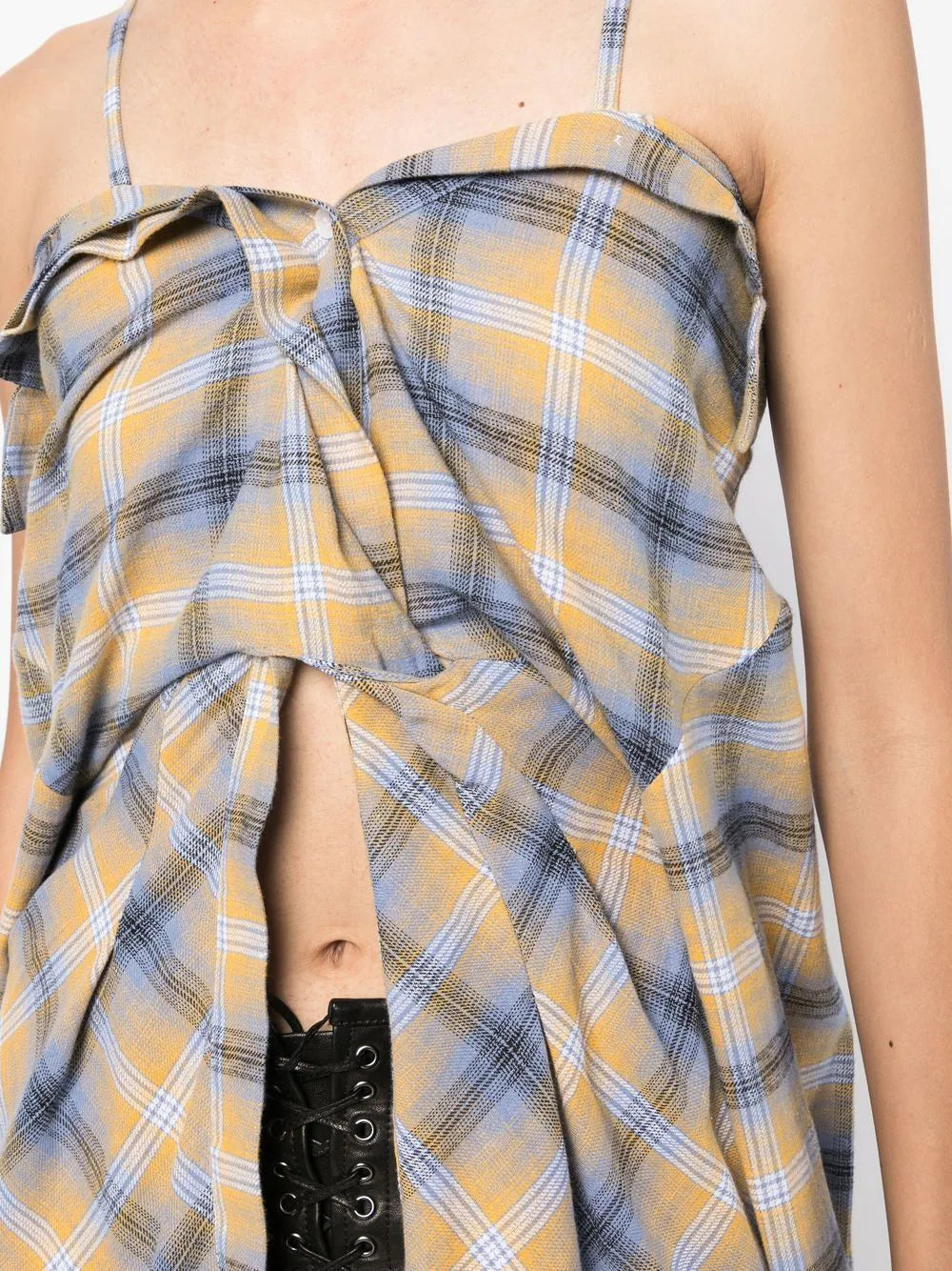 2 way check-print Long-sleeve Shirt