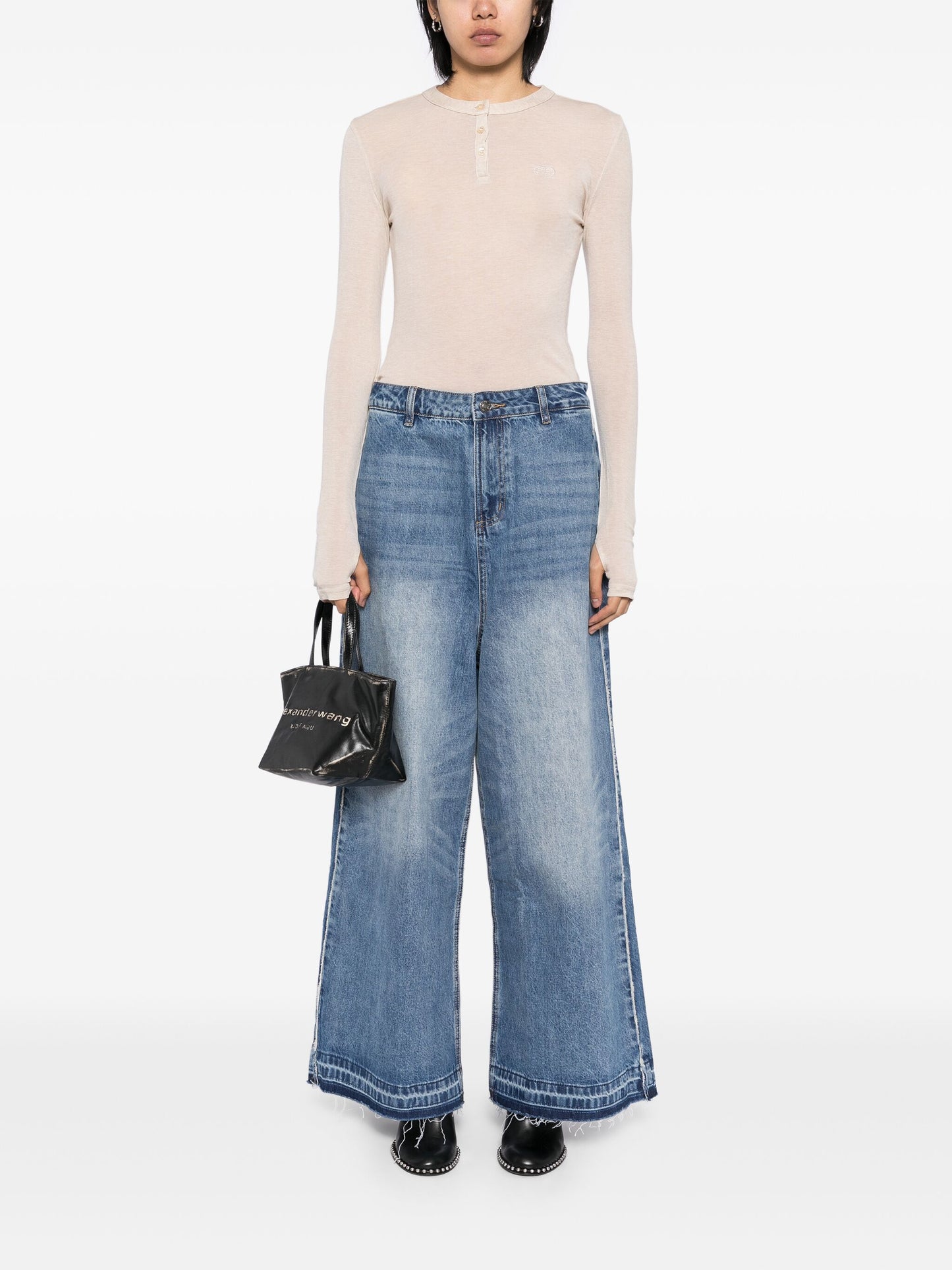 Faded Wide-leg Jeans