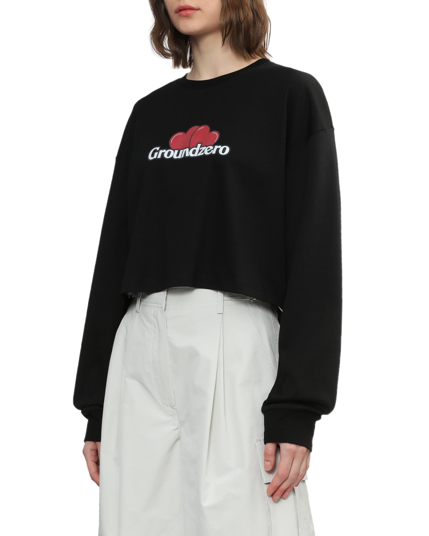 Cropped Logo-Print Sweatshirt