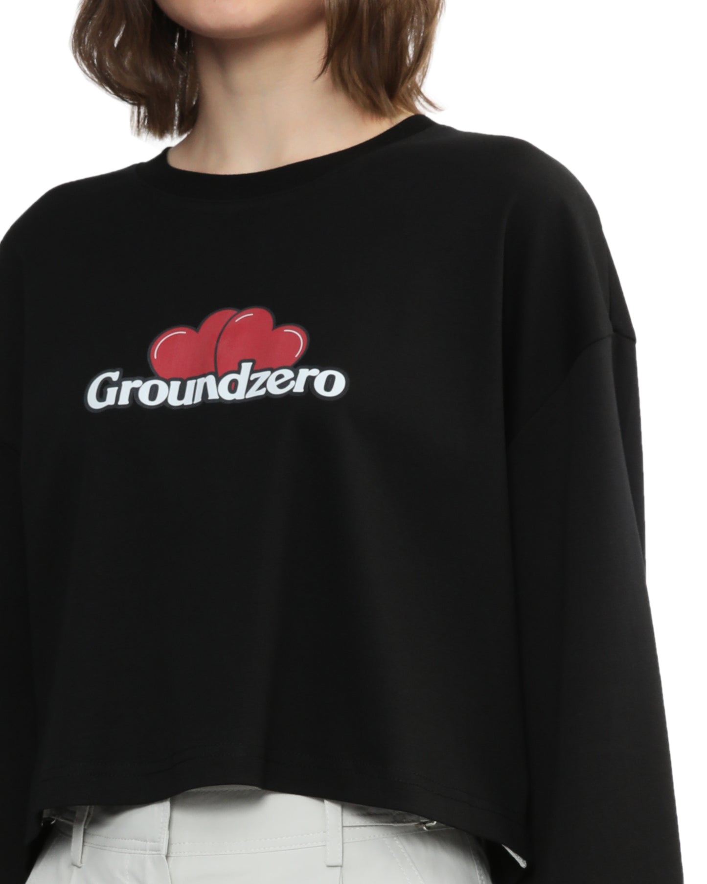 Cropped Logo-Print Sweatshirt