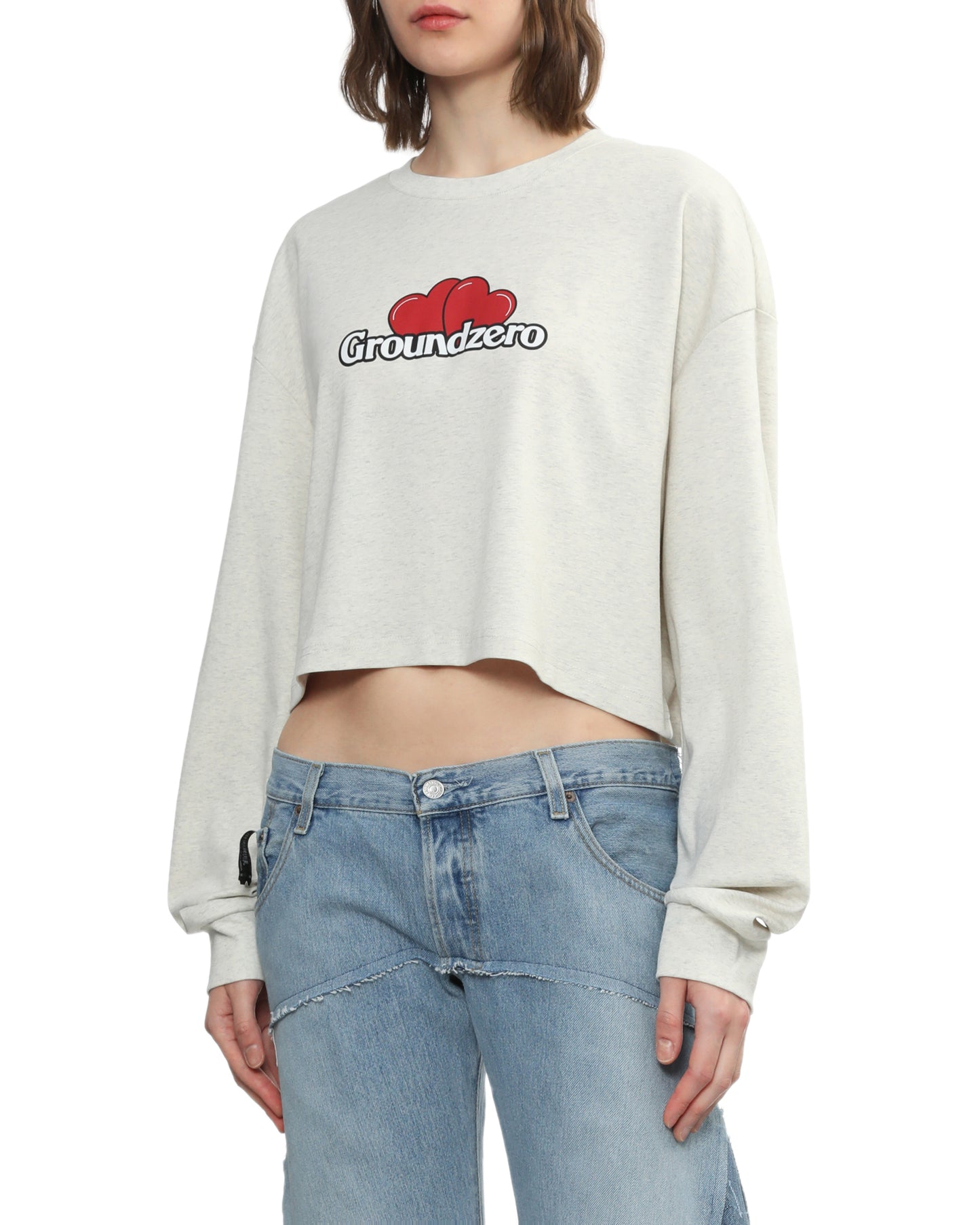 Cropped Logo-Print Sweatshirt