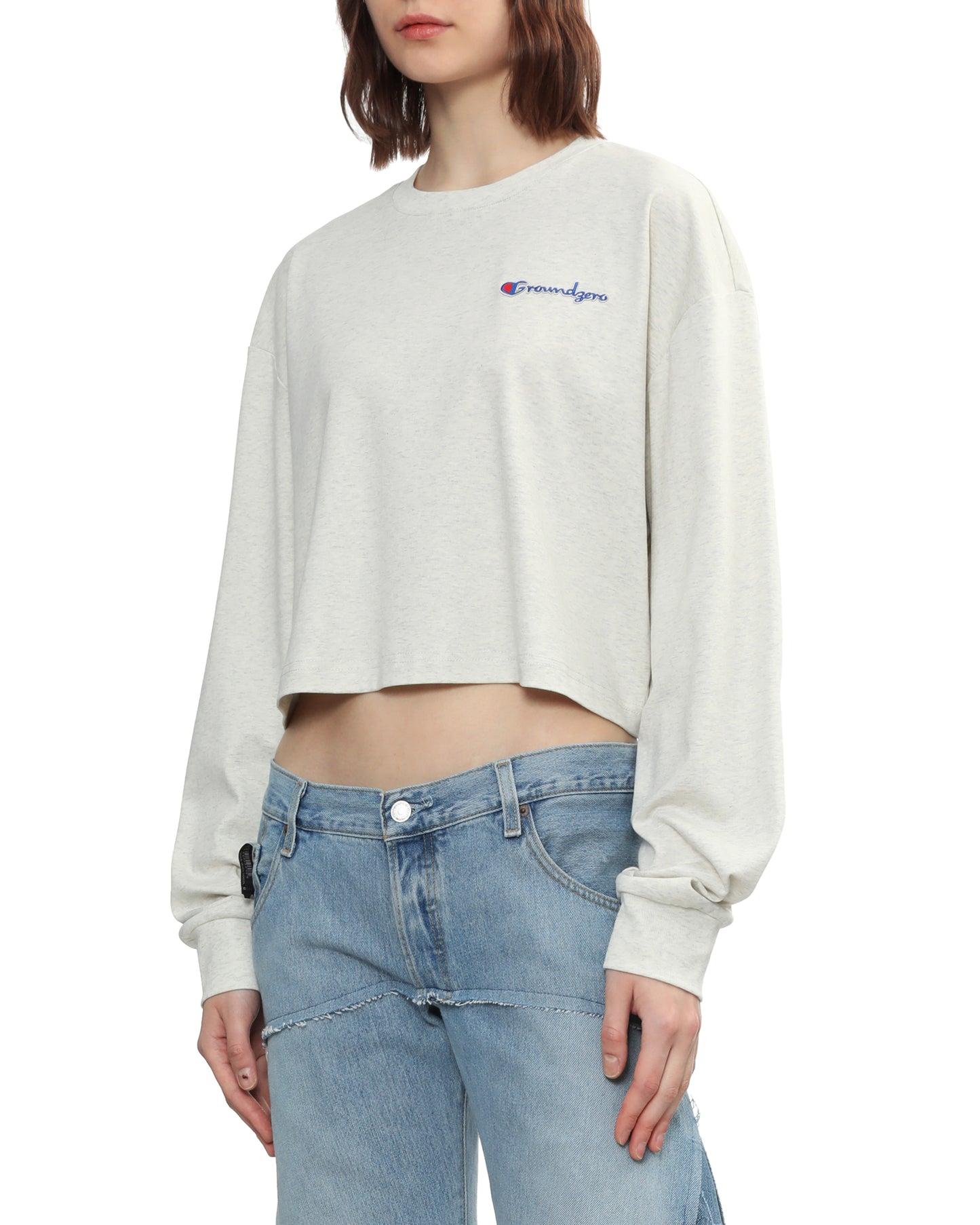 Cropped Logo-Print Sweatshirt