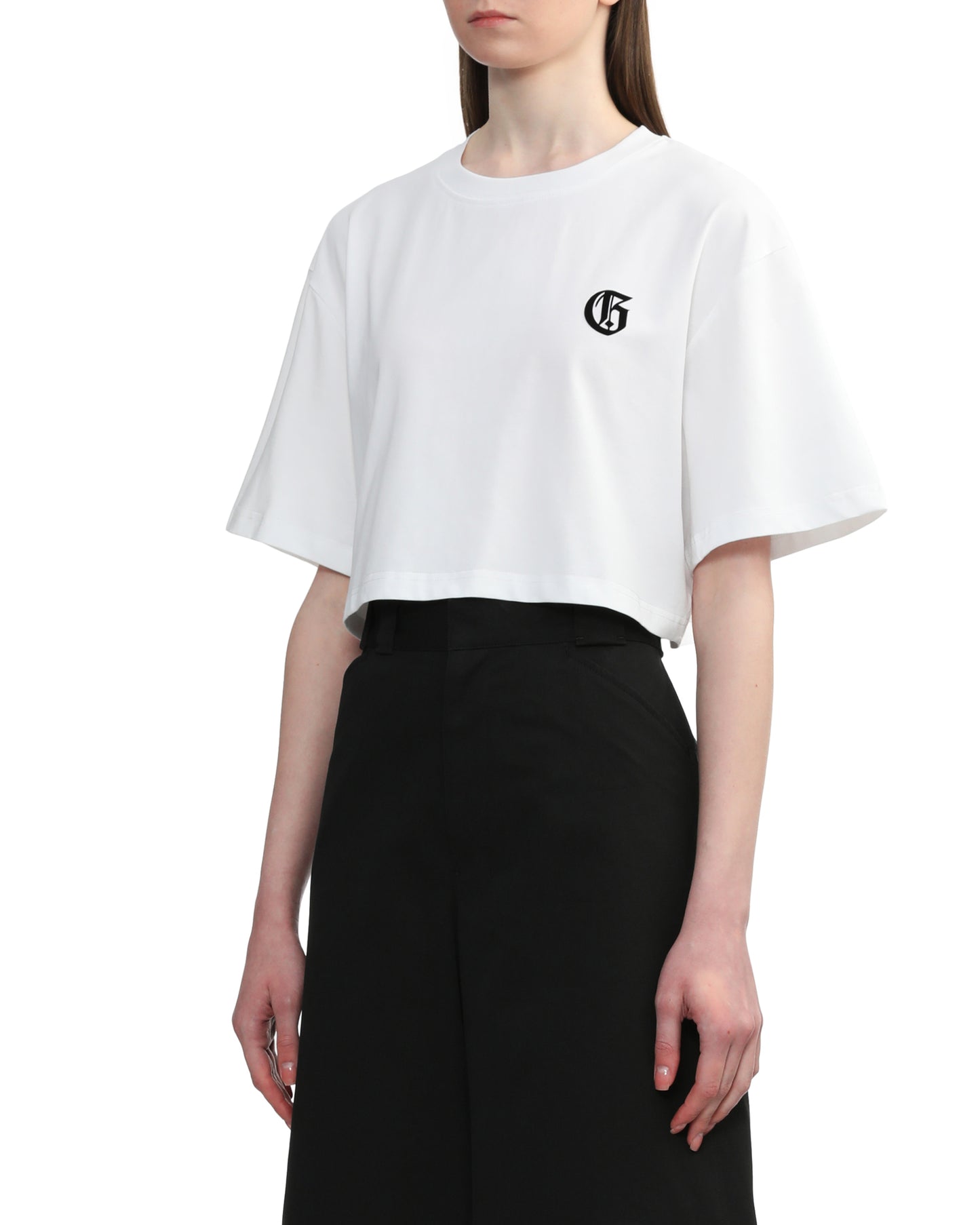 Cropped Logo-Print T-shirt