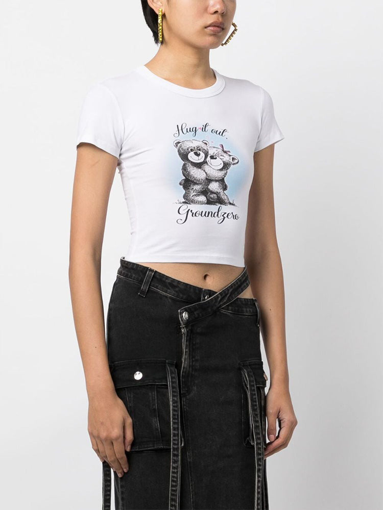 Slogan-print Cotton Copped T-shirt