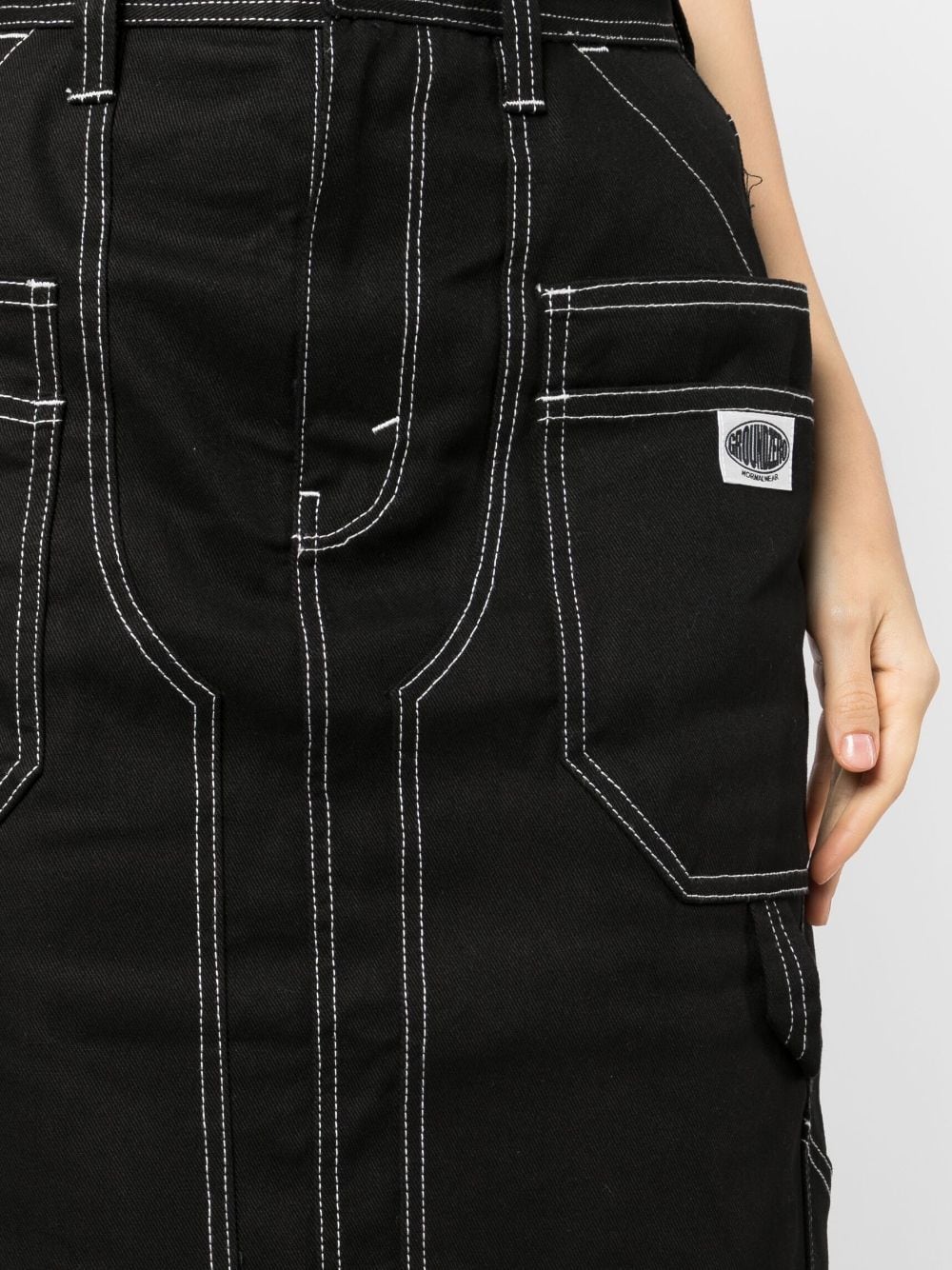 Panelled Denim Midi Skirt