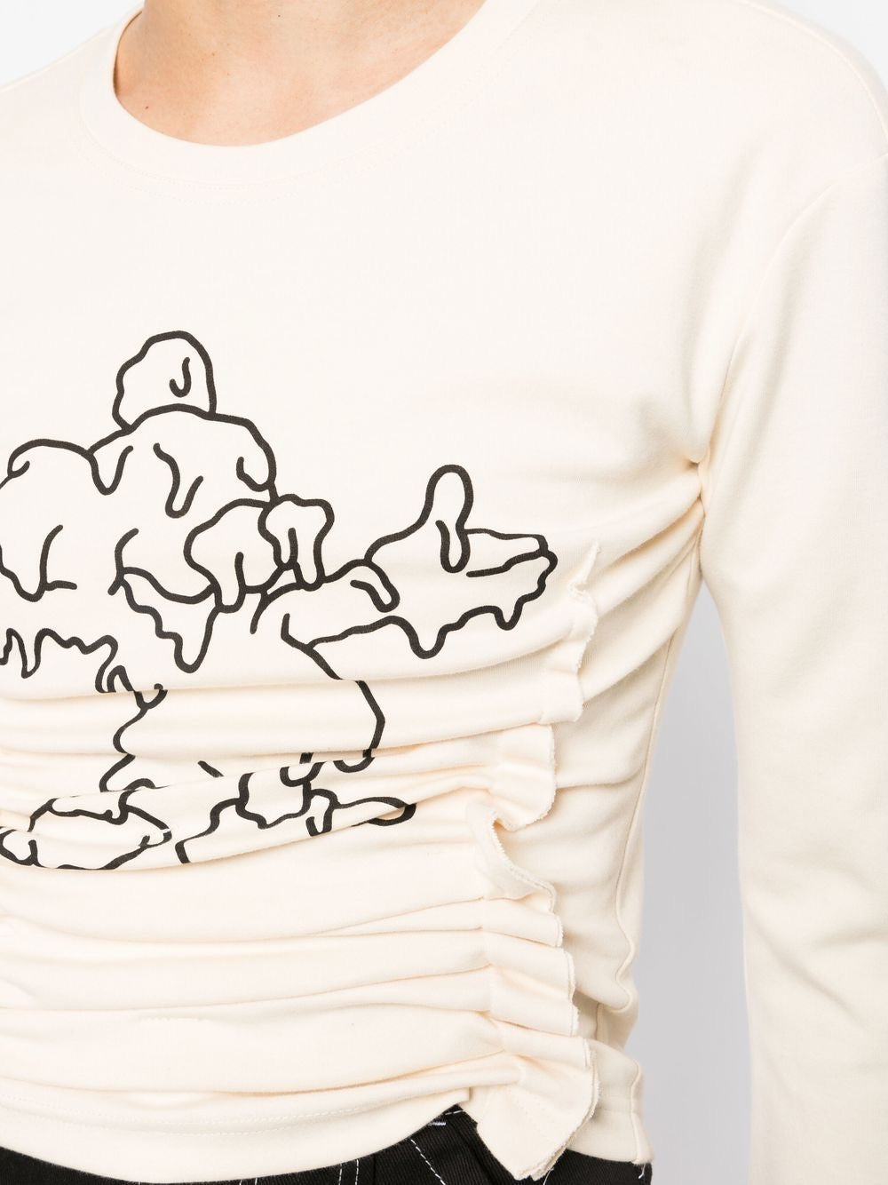 Melting Mickey Graphic-print Ruffles Long-sleeve T-shirt